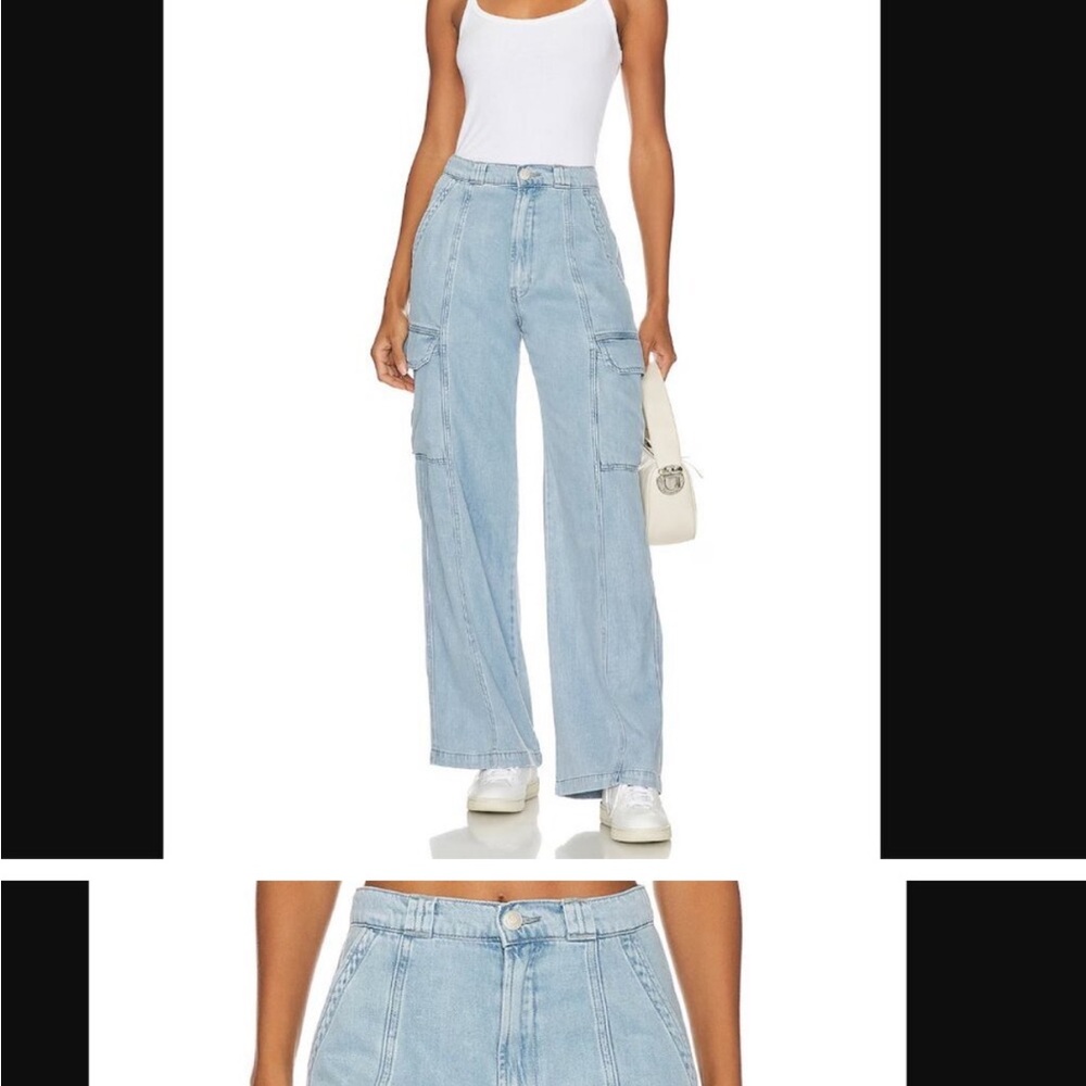 Hudson Jean High Rise Wide-Leg Cargo Jeans